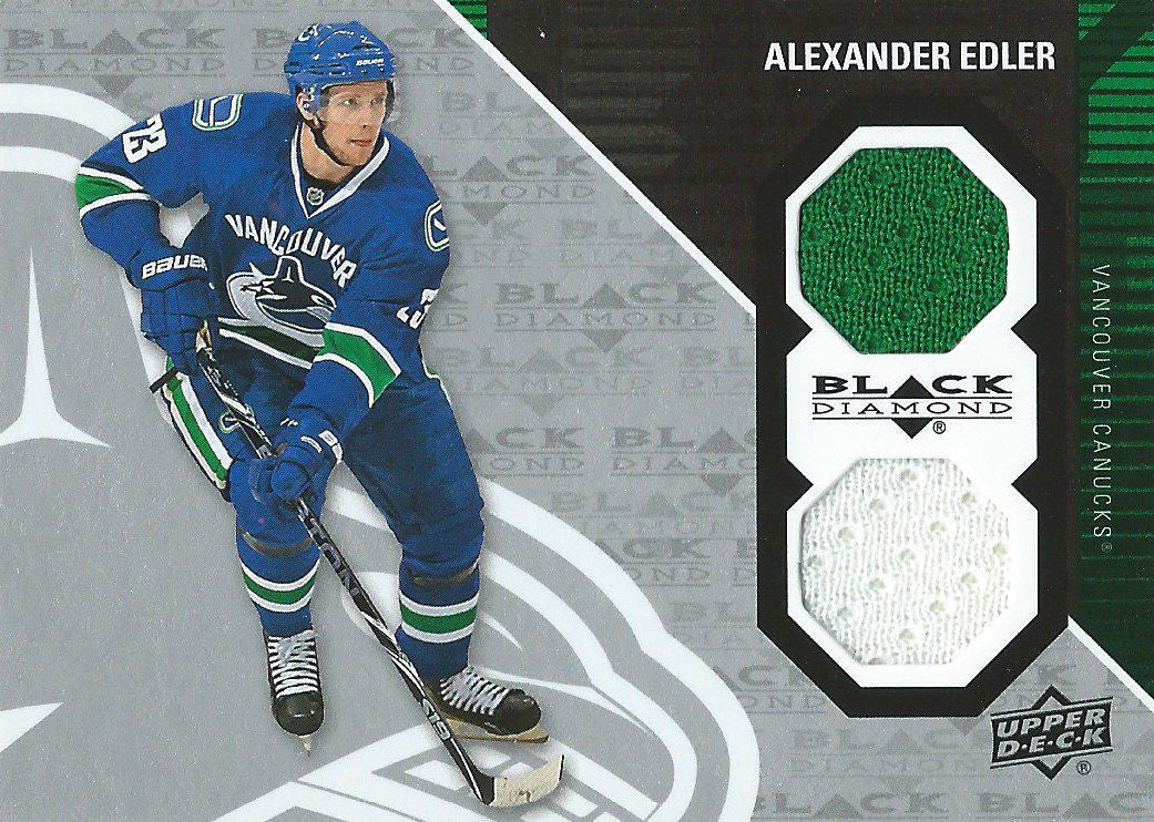 2011-12 Upper Deck Black Diamond ALEXANDER EDLER Dual Jersey NHL UD 01933