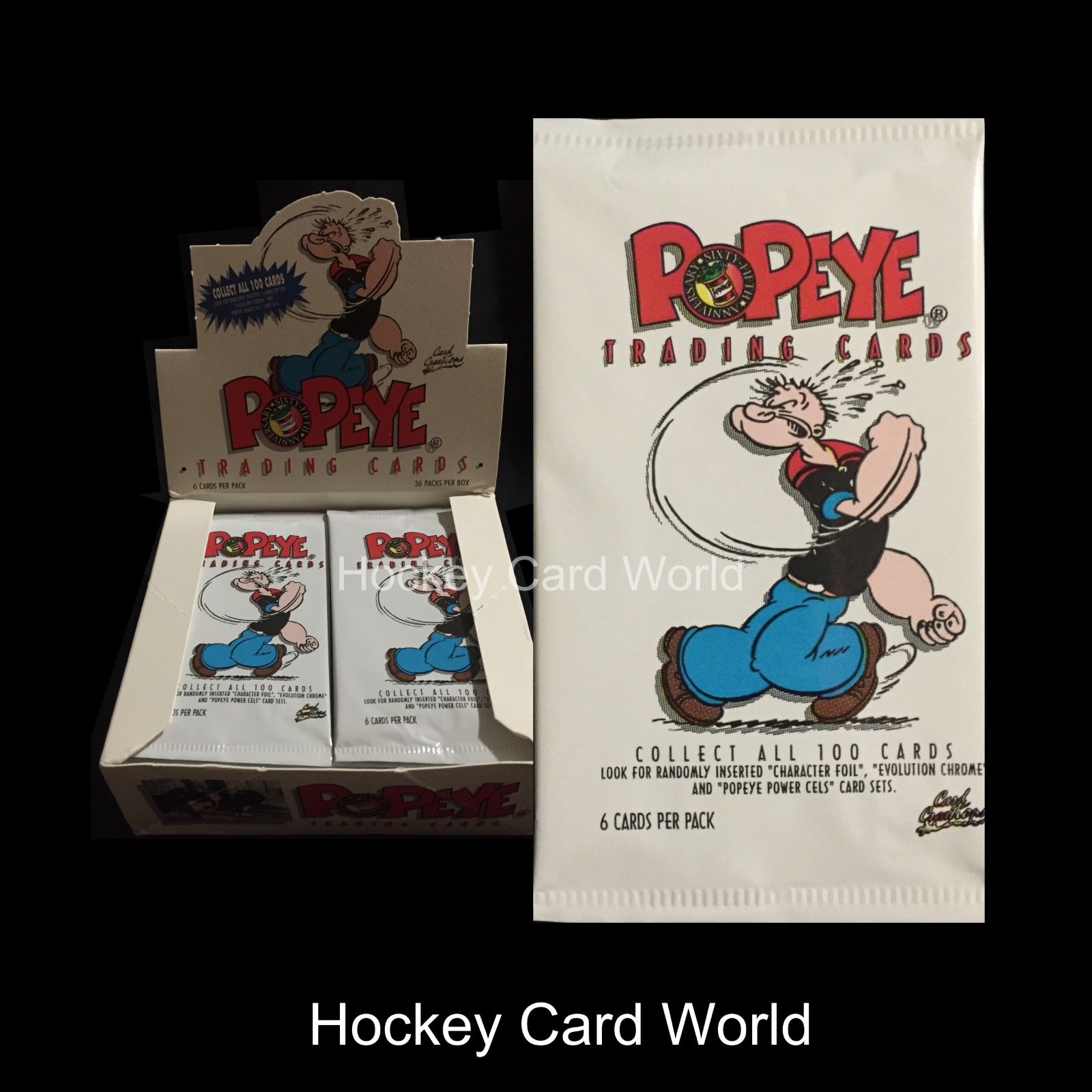  1994 Popeye 65th Anniversary Trading 6 Card Sealed Hobby Pack  Image 1