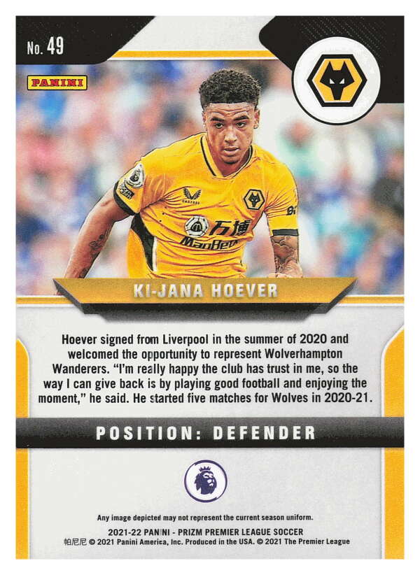 2021-22 Panini Prizm Premier League Soccer #49 Ki-Jana Hoever   V97427 Image 2