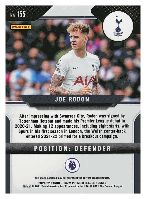 2021-22 Panini Prizm Premier League Soccer #155 Joe Rodon Tottenham  V97449 Image 2