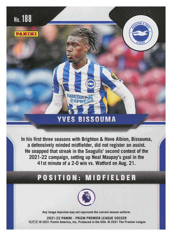 2021-22 Panini Prizm Premier League Soccer #188 Yves Bissouma Brighton  V97457 Image 2