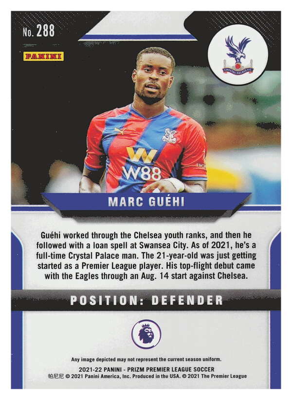 2021-22 Panini Prizm Premier League Soccer #288 Marc Guehi Crystal Palace  V97478 Image 2