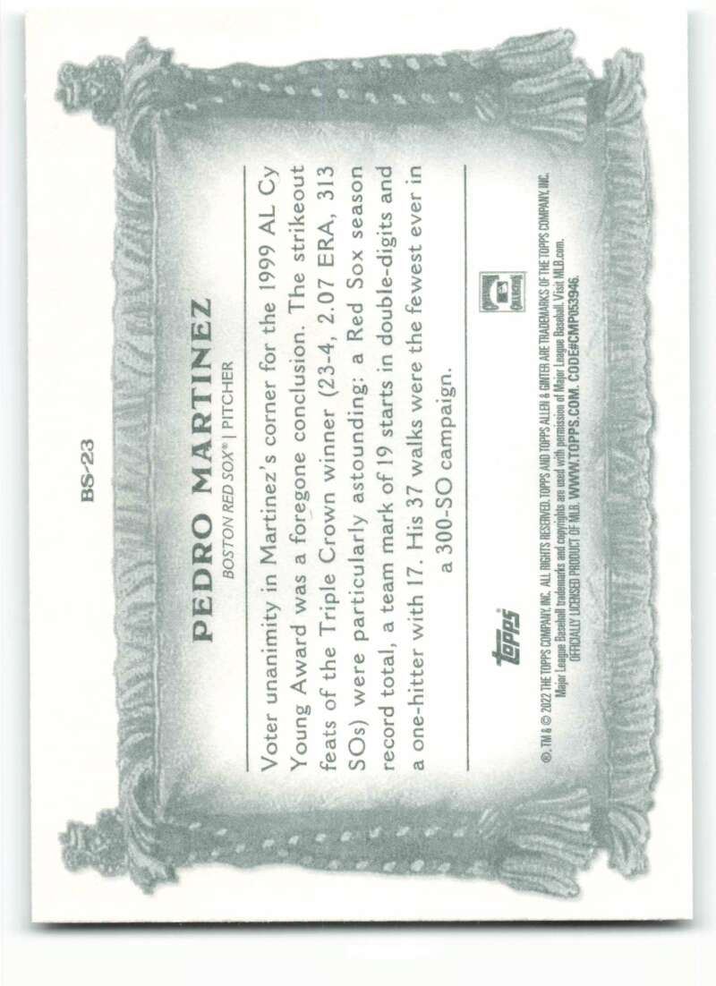 2022 Topps Allen and Ginter Baseaball Banner Seasons BS-23 Pedro Martinez  V97177 Image 2