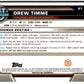 2022-23 Bowman University Chrome Basketball #61 Drew Timme  Gonzaga  V97363 Image 2