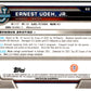 2022-23 Bowman University Chrome Basketball #62 Ernest Udeh, Jr.  Bowman  V97365 Image 2