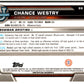 2022-23 Bowman University Chrome Basketball #86 Chance Westry  Bowman  V97391 Image 2