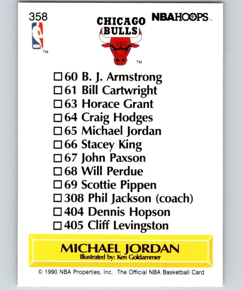 1990-91 Hopps Basketball #358 Michael Jordan TC  Chicago Bulls  Image 2