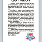 1990-91 Hopps Basketball #391 Gary Payton  RC Rookie Seattle SuperSonics  Image 2