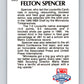 1990-91 Hopps Basketball #395 Felton Spencer  RC Rookie Minnesota Timberwolves  Image 2