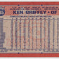 1991 Topps #465 Ken Griffey Sr. Baseball Seattle Mariners  Image 2