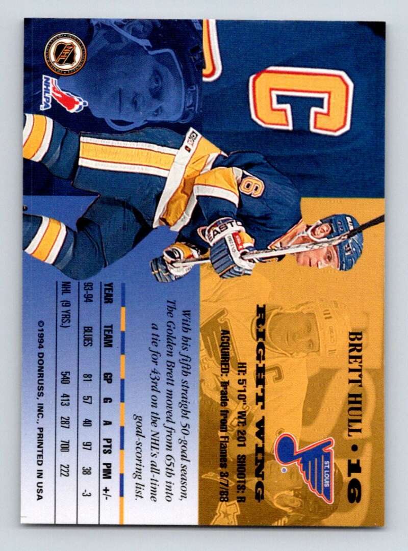 1994-95 Leaf #16 Brett Hull  St. Louis Blues  Image 2