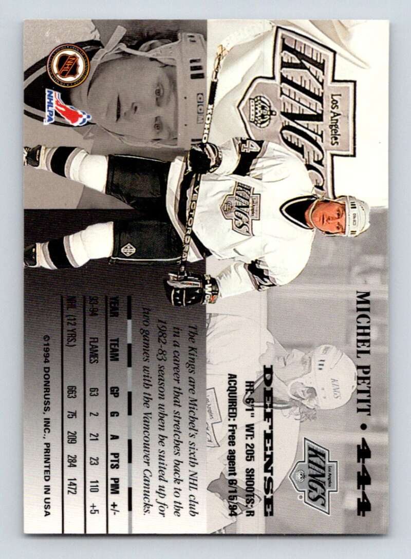 1994-95 Leaf #444 Michel Petit  Los Angeles Kings  Image 2