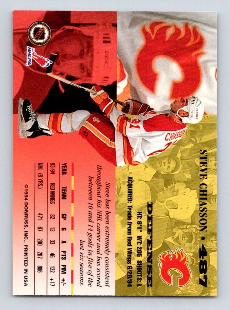 1994-95 Leaf #487 Steve Chiasson  Calgary Flames  Image 2