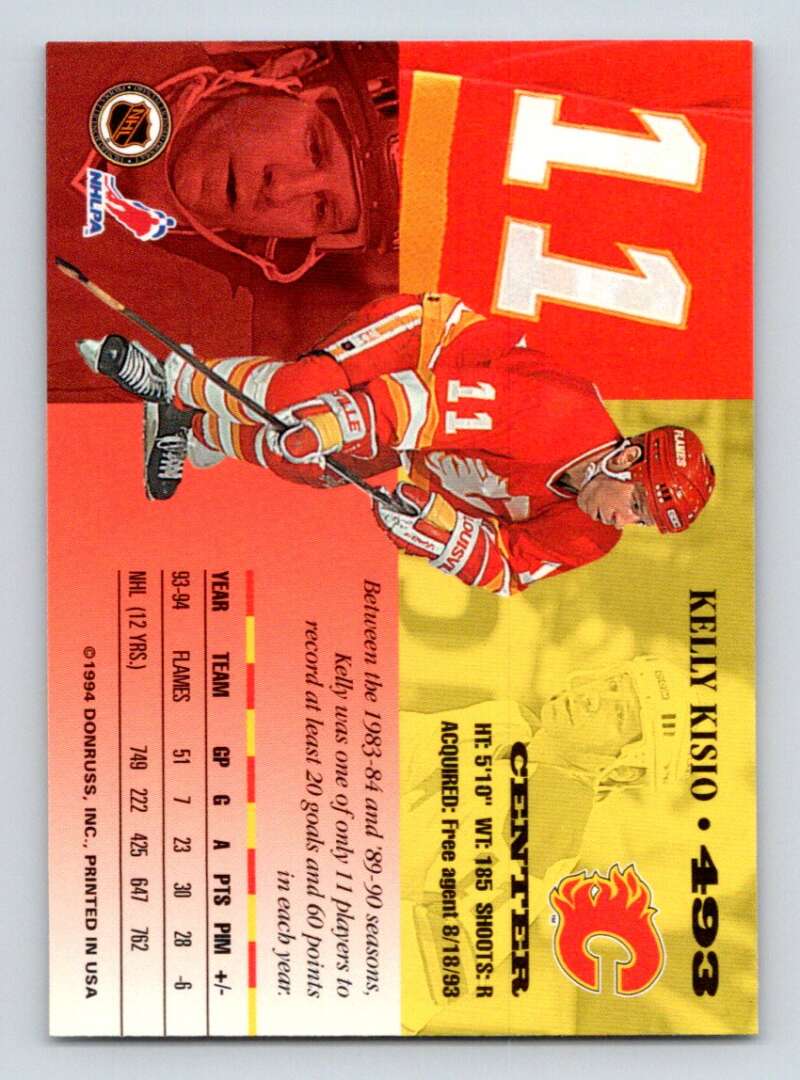 1994-95 Leaf #493 Kelly Kisio  Calgary Flames  Image 2