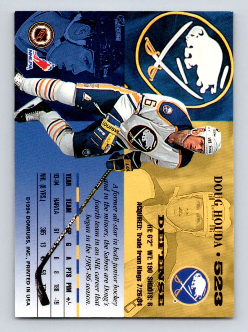 1994-95 Leaf #523 Doug Houda  Buffalo Sabres  Image 2