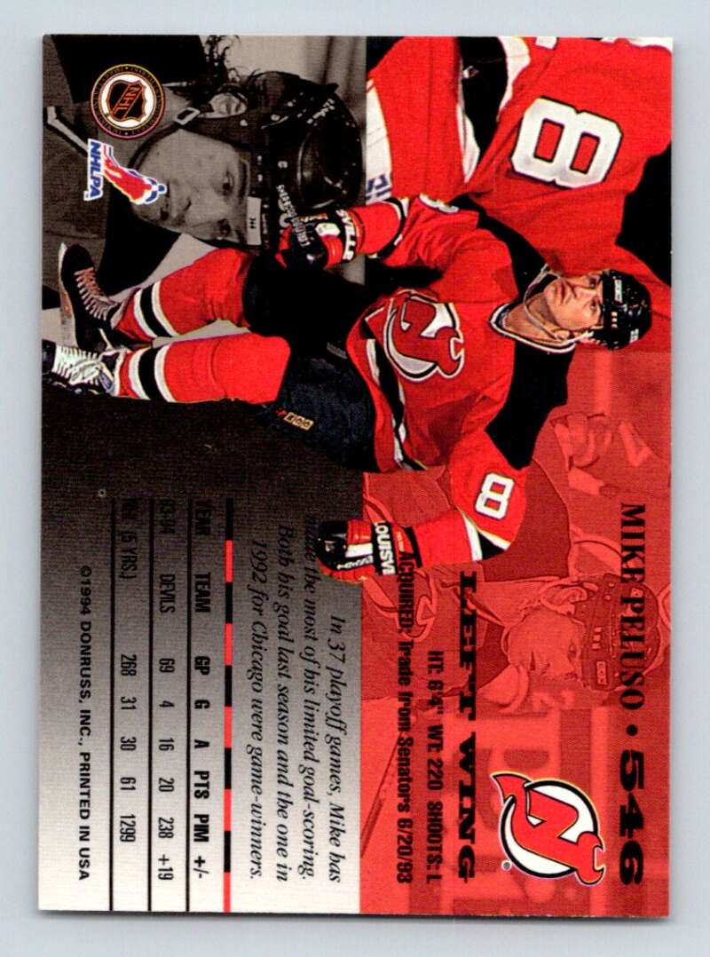 1994-95 Leaf #546 Mike Peluso  New Jersey Devils  Image 2