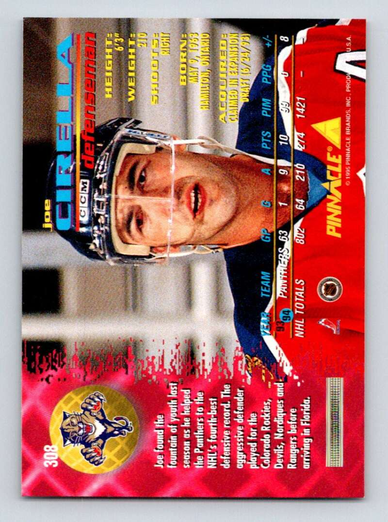 1994-95 Pinnacle #308 Joe Cirella  Florida Panthers  Image 2