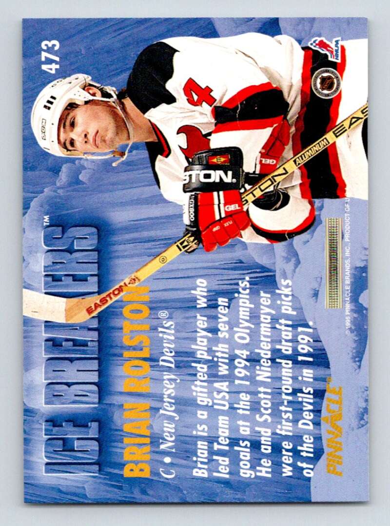 1994-95 Pinnacle #473 Brian Rolston IB  New Jersey Devils  Image 2