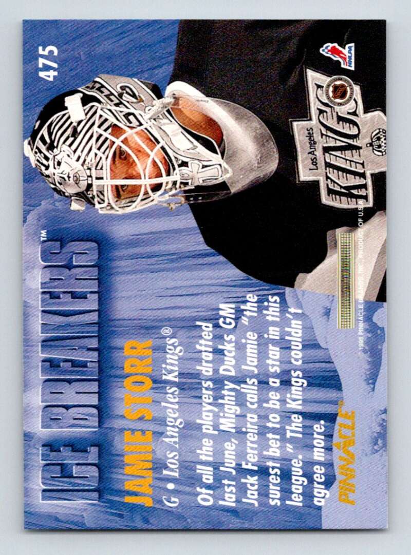 1994-95 Pinnacle #475 Jamie Storr IB  Los Angeles Kings  Image 2