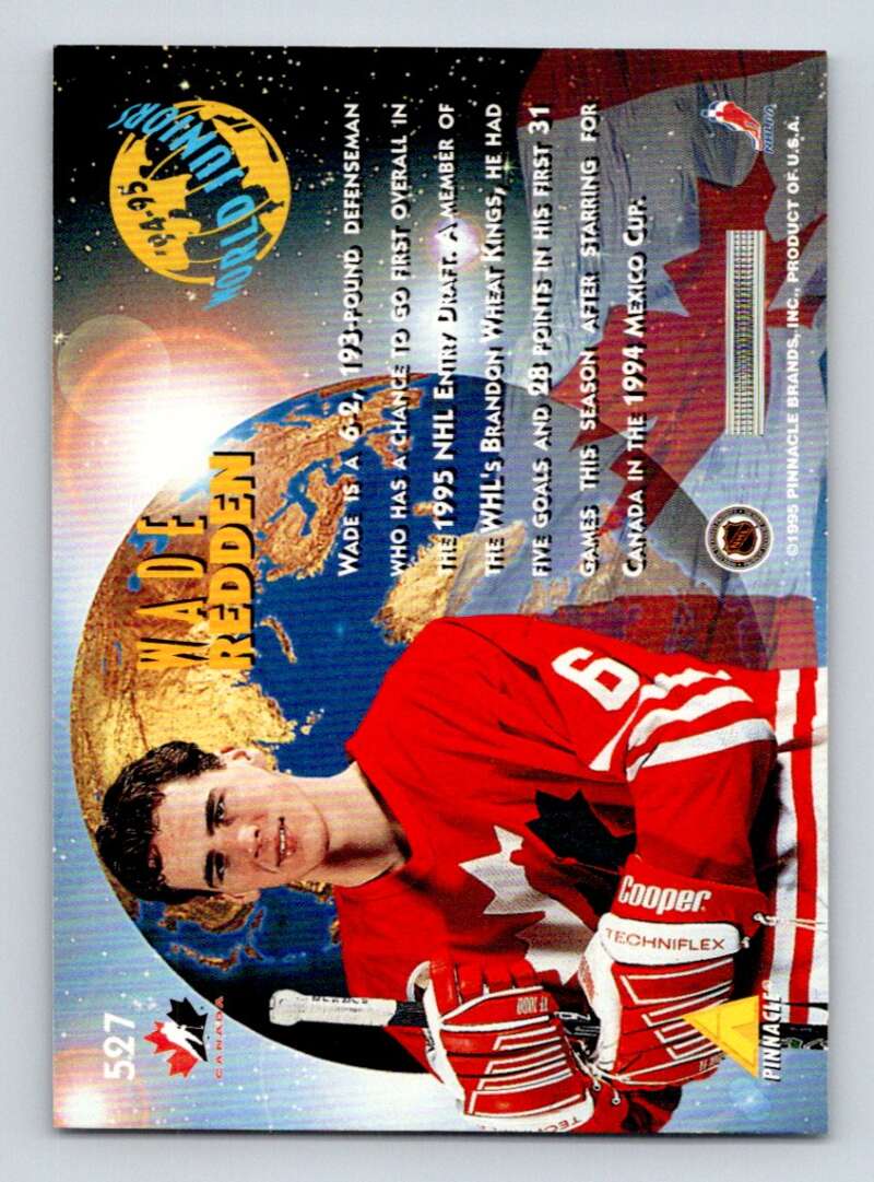 1994-95 Pinnacle #527 Wade Redden  RC Rookie  Image 2