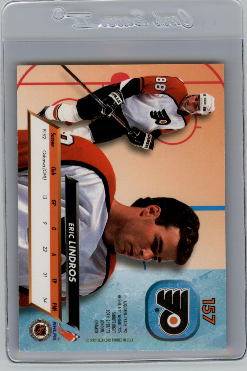 1992-93 Fleer Ultra #157 Eric Lindros  Philadelphia Flyers  Image 2