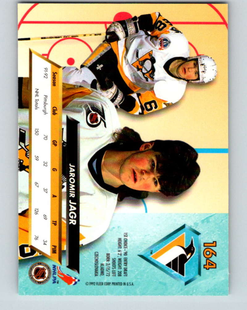 1992-93 Fleer Ultra #164 Jaromir Jagr  Pittsburgh Penguins  Image 2