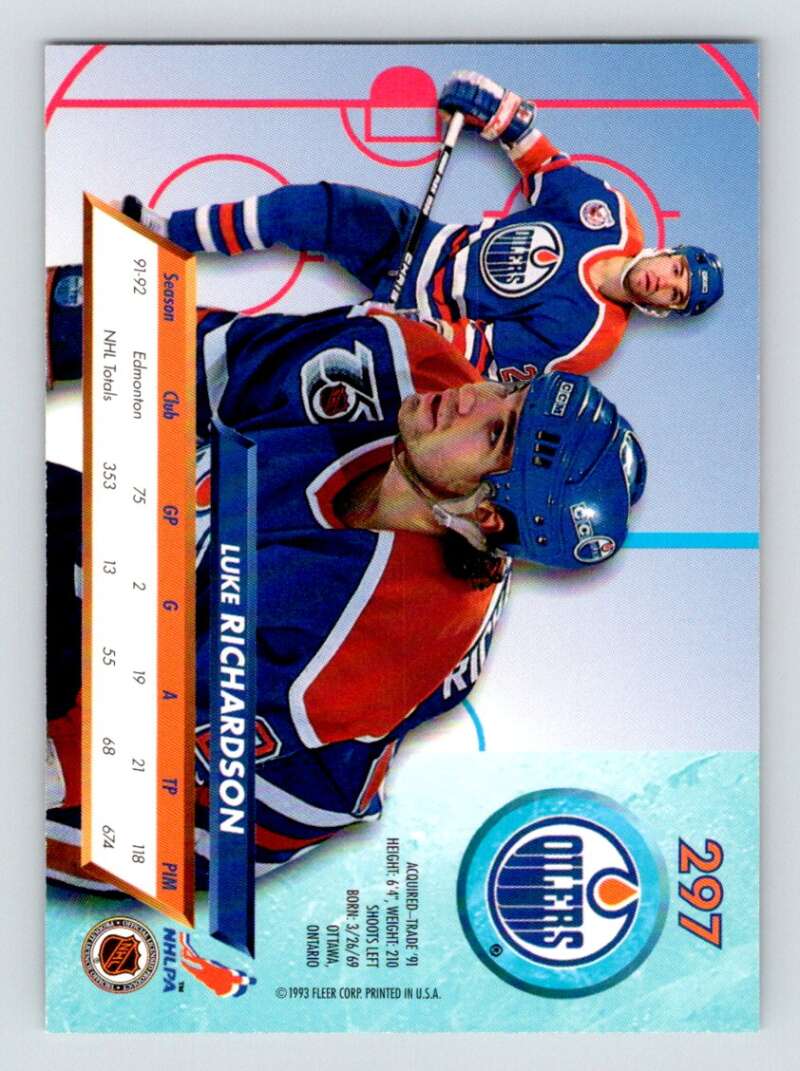 1992-93 Fleer Ultra #297 Luke Richardson   Image 2