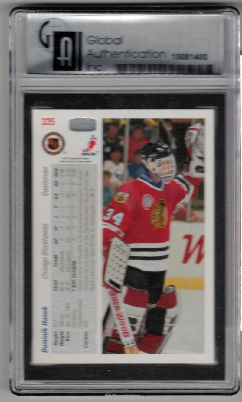 1991-92 Upper Deck #335 Dominik Hasek  RC Rookie Chicago Blackhawks  Image 2