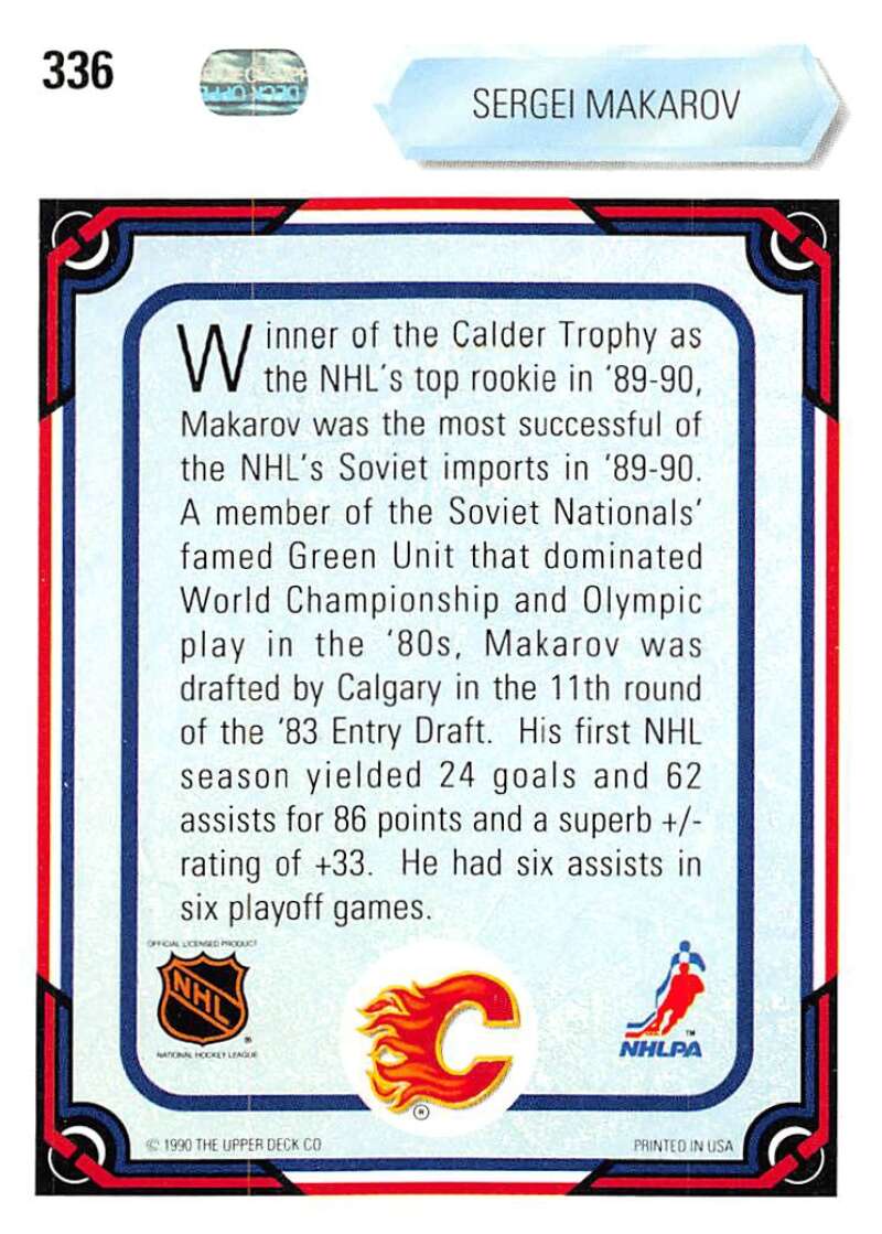 1990-91 Upper Deck Hockey  #336 Sergei Makarov ART   Image 2