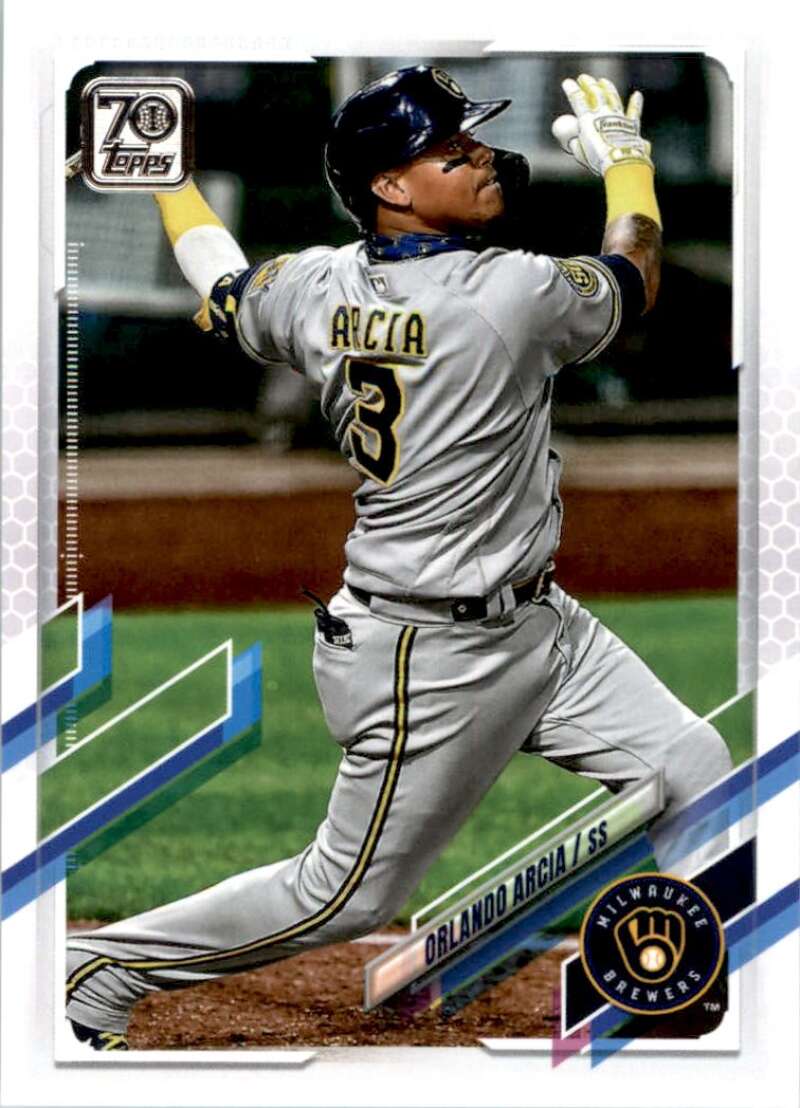 2021 Topps Baseball  #91 Orlando Arcia  Milwaukee Brewers  Image 1