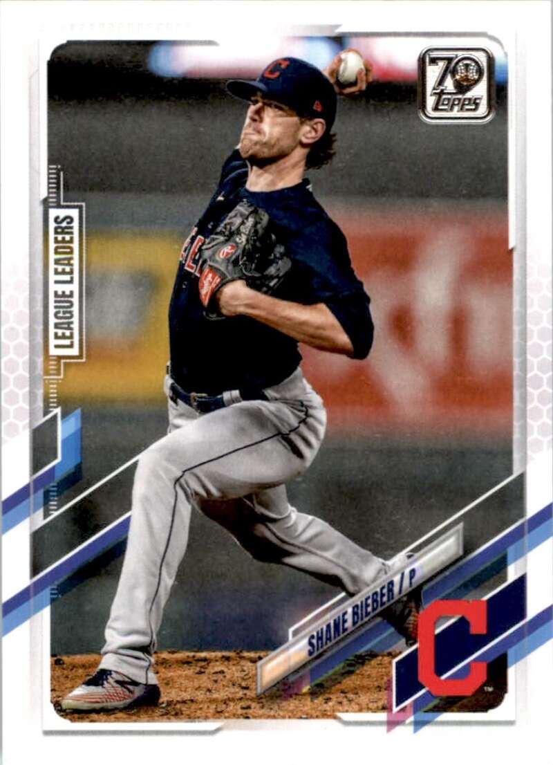 2021 Topps Baseball  #105 Shane Bieber  Cleveland Indians  Image 1