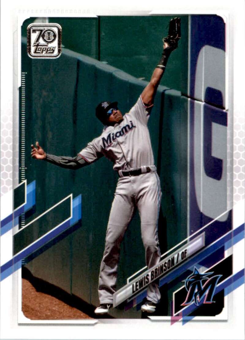 2021 Topps Baseball  #161 Lewis Brinson  Miami Marlins  Image 1