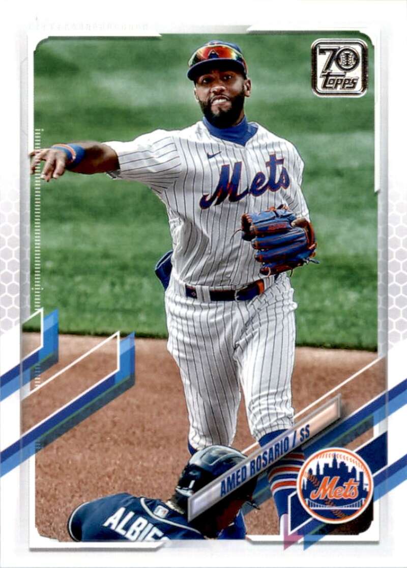 2021 Topps Baseball  #185 Amed Rosario  New York Mets  Image 1