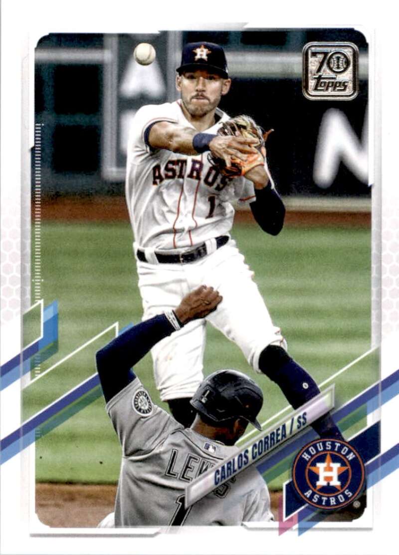 2021 Topps Baseball  #253 Carlos Correa  Houston Astros  Image 1