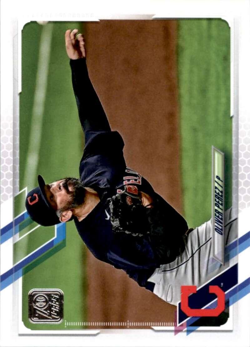 2021 Topps Baseball  #273 Oliver Perez  Cleveland Indians  Image 1