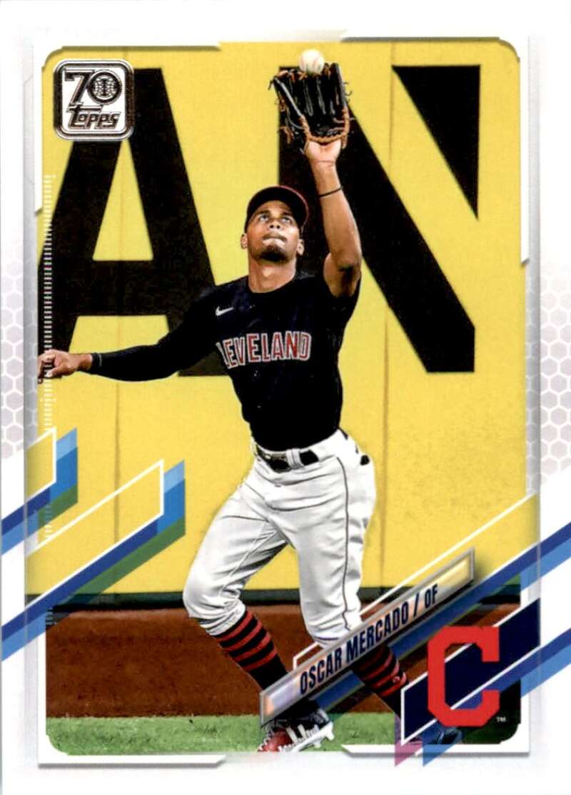 2021 Topps Baseball  #292 Oscar Mercado  Cleveland Indians  Image 1