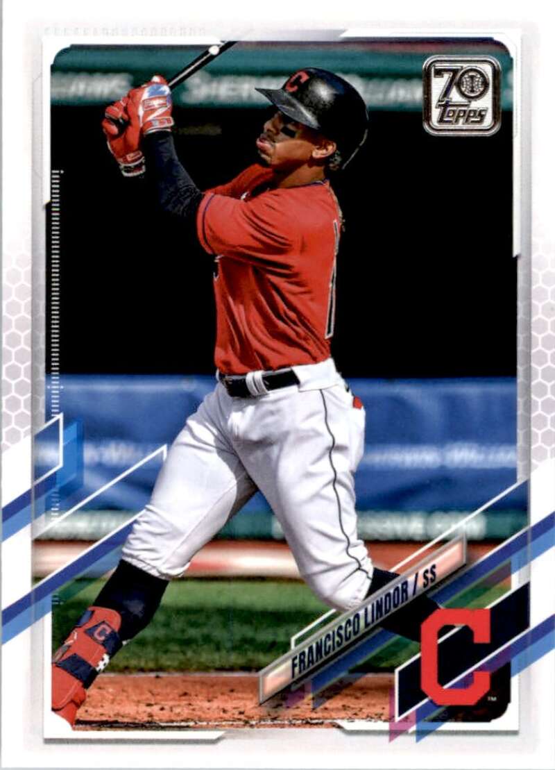 2021 Topps Baseball  #309 Francisco Lindor  Cleveland Indians  Image 1