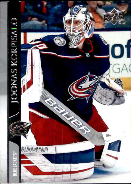 2020-21 Upper Deck Hockey #308 Joonas Korpisalo  Columbus Blue Jackets  Image 1