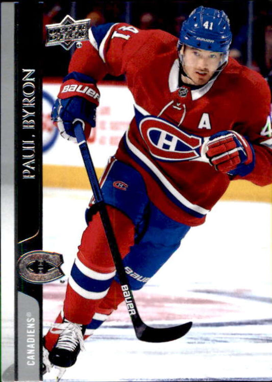 2020-21 Upper Deck Hockey #348 Paul Byron  Montreal Canadiens  Image 1