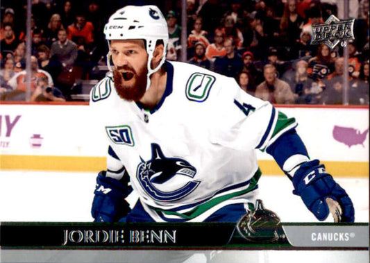 2020-21 Upper Deck Hockey #423 Jordie Benn  Vancouver Canucks  Image 1