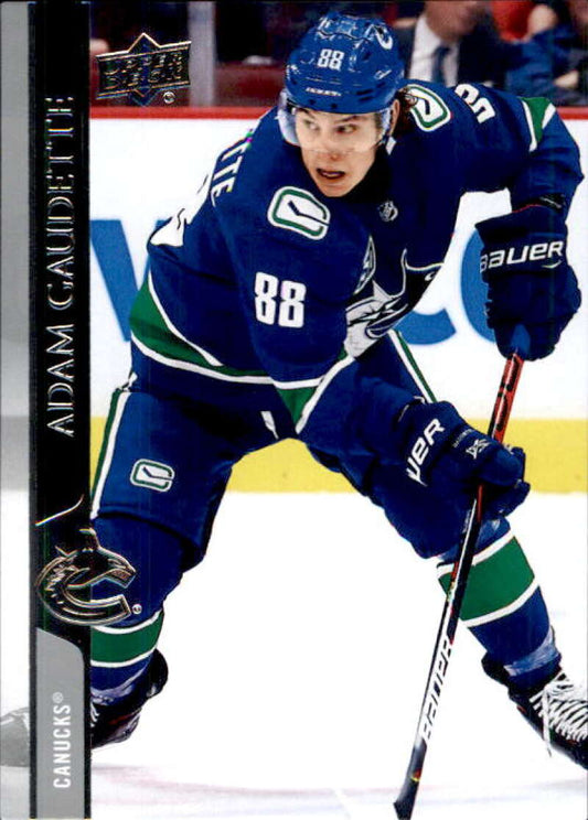 2020-21 Upper Deck Hockey #425 Adam Gaudette  Vancouver Canucks  Image 1