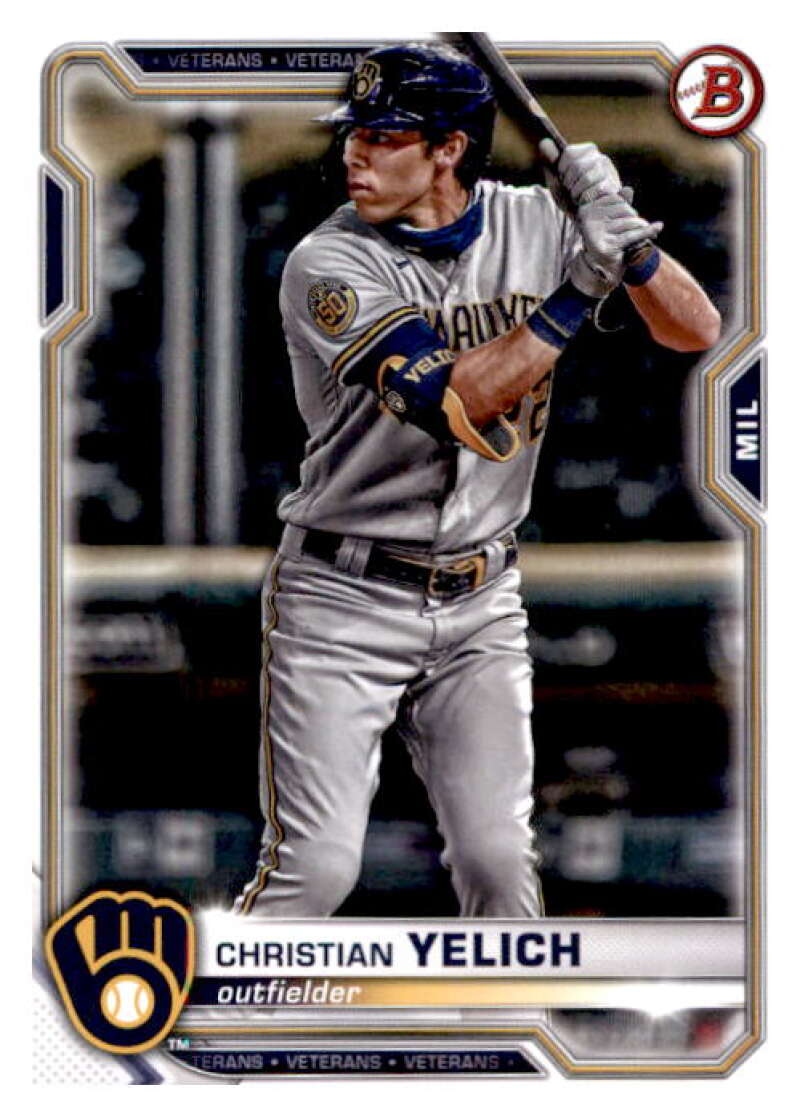 2021 Bowman #24 Christian Yelich  Milwaukee Brewers  V91844 Image 1