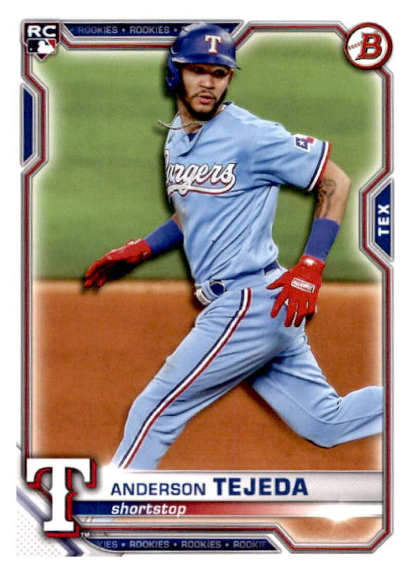 2021 Bowman #33 Anderson Tejeda  RC Rookie Texas Rangers  V91852 Image 1