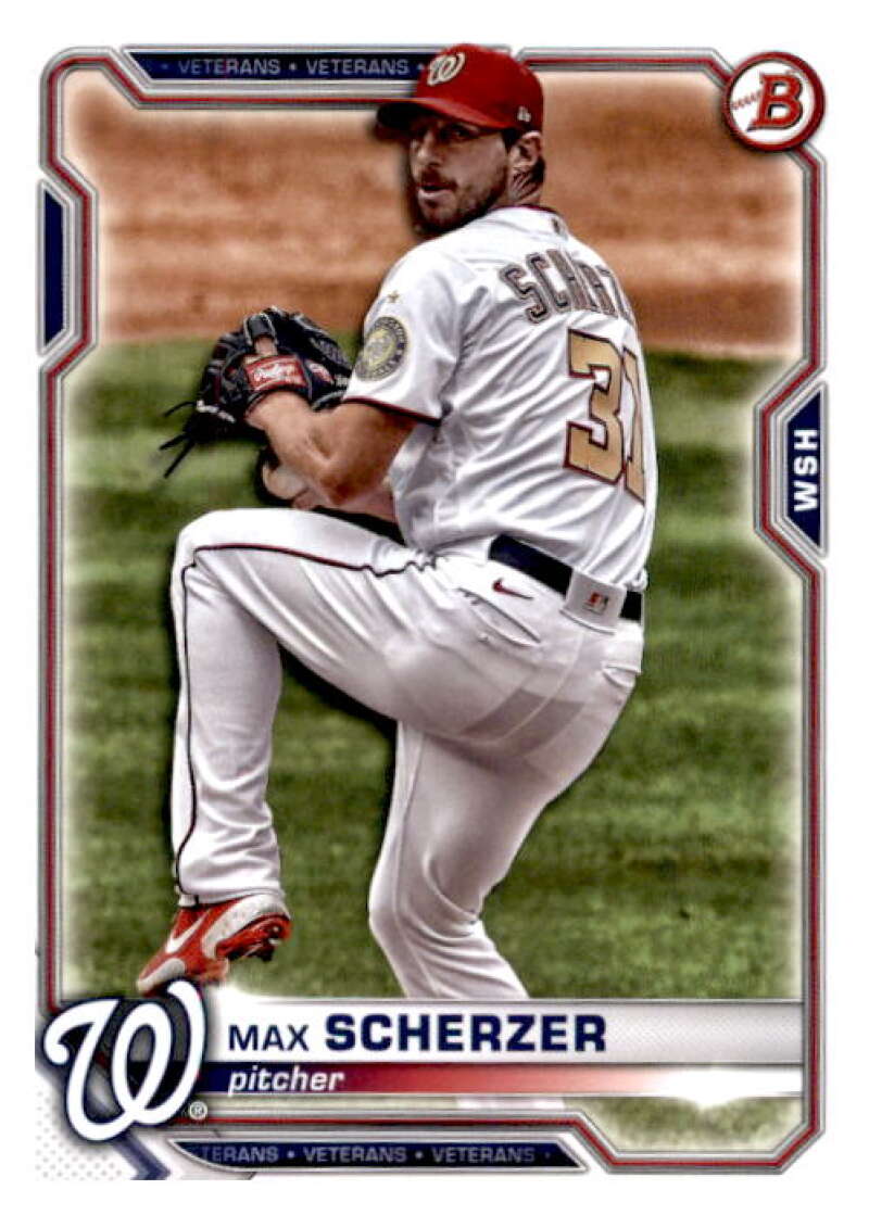 2021 Bowman #39 Max Scherzer  Washington Nationals  V91856 Image 1