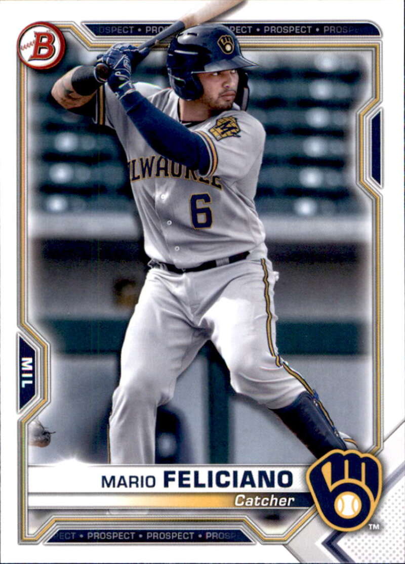 2021 Bowman Prospects #BP-133 Mario Feliciano  Milwaukee Brewers  V91677 Image 1