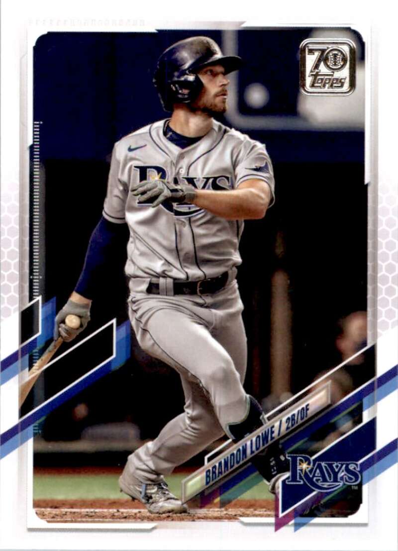 2021 Topps Baseball  #334 Brandon Lowe  Tampa Bay Rays  Image 1