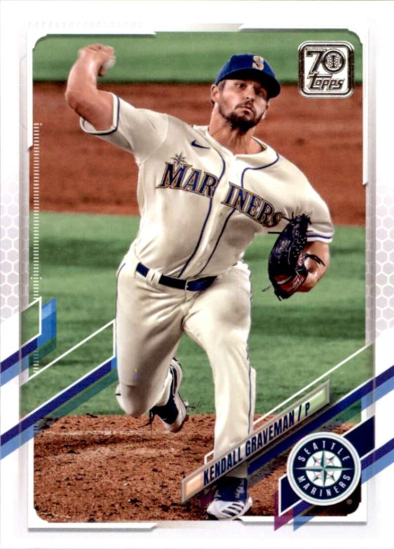 2021 Topps Baseball  #340 Kendall Graveman  Seattle Mariners  Image 1