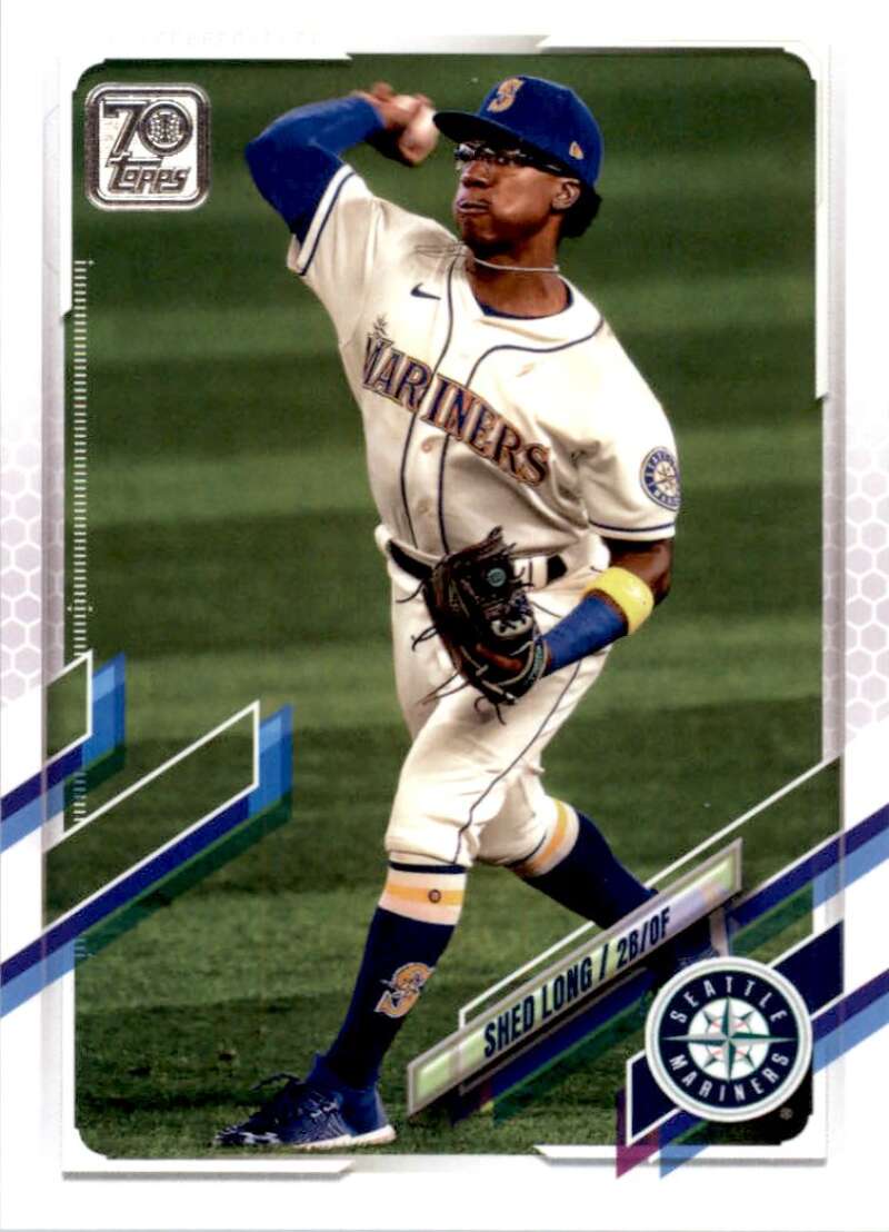 2021 Topps Baseball  #345 Shed Long  Seattle Mariners  Image 1