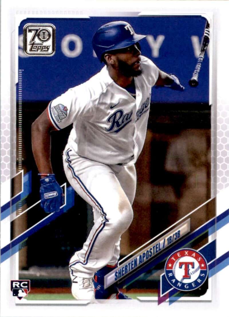 2021 Topps Baseball  #358 Sherten Apostel  RC Rookie Texas Rangers  Image 1