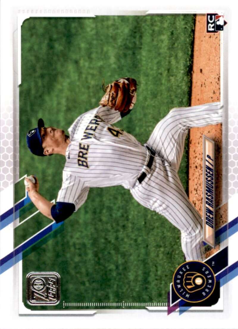 2021 Topps Baseball  #377 Drew Rasmussen  RC Rookie Milwaukee Brewers  Image 1